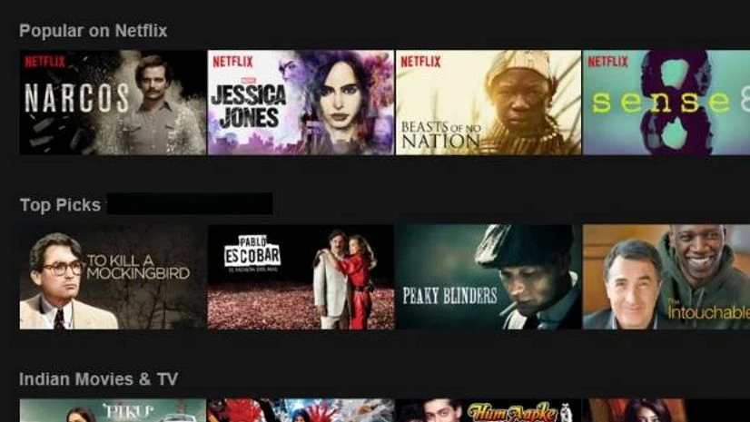 A screenshot of the Netflix website Netflix