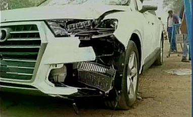 Another arrest in IAF officer hit-and-run case, youth picked up from Delhi The speeding car which hit Corporal Abhimanyu Gaud (Photo: ANI)