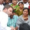 Congress leader Rahul Gandhi with Rohith's mother Radhika