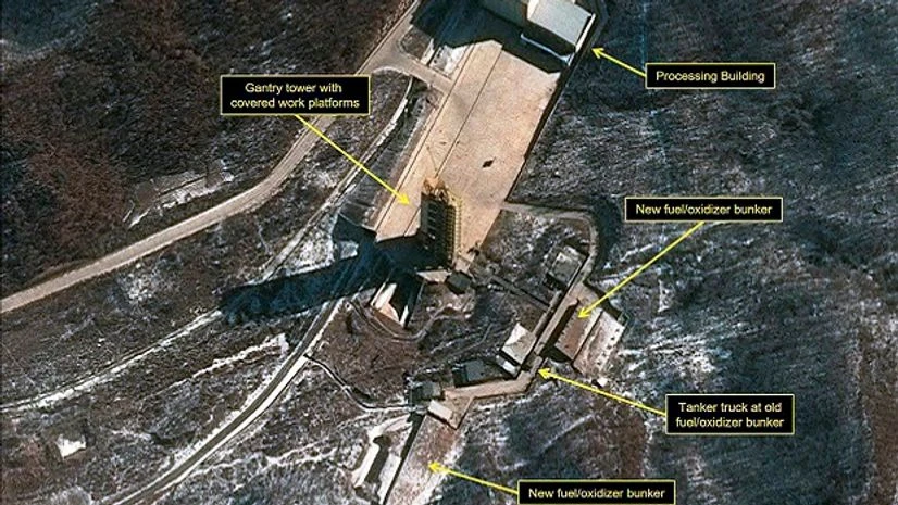 This image provided by the US-Korea Institute at the Johns Hopkins School of Advanced International Studies via 38 North and via a satellite image from Centre National d'Études Spatiales and Airbus Defense & Space / Spot Image, shows a satellite This image provided by the US-Korea Institute at the Johns Hopkins School of Advanced International Studies via 38 North and via a satellite image from Centre National d'Études Spatiales and Airbus Defense & Space / Spot Image, shows a satellite