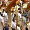 Opposition protests in Kerala Assembly as Kerala CM Oommen Chandy presented the interim budget. Photo: ANI
