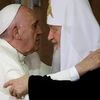 Pope Francis, left, embraces Russian Orthodox Patriarch Kirill after signing a joint declaration on religious unity at the Jose Marti International airport in Havana, Cuba