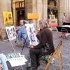 An artist at a pavement