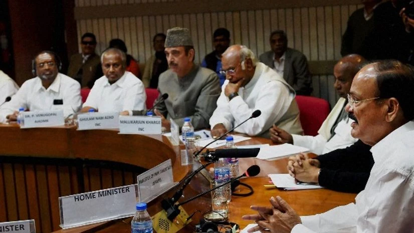 Union Parliamentary Affairs Minister M Venkaiah Naidu chairing an all-party meeting ahead of the budget session at Parliament House in New Delhi Union Parliamentary Affairs Minister M Venkaiah Naidu chairing an all-party meeting ahead of the budget session at Parliament House in New Delhi