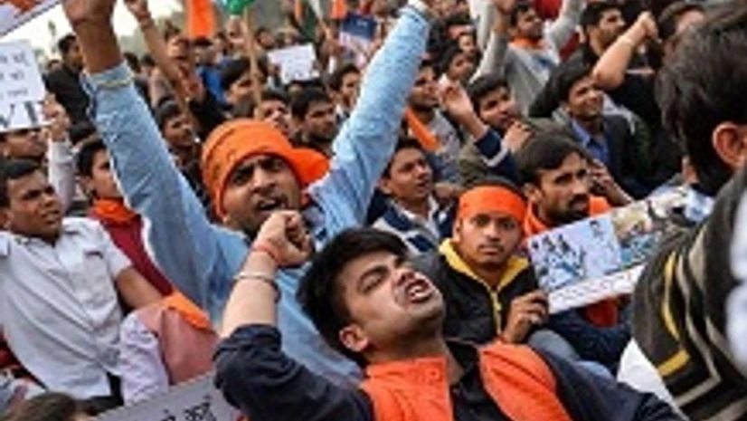 ABVP holds march to denounce 'anti-nationals' ABVP holds march to denounce 'anti-nationals'
