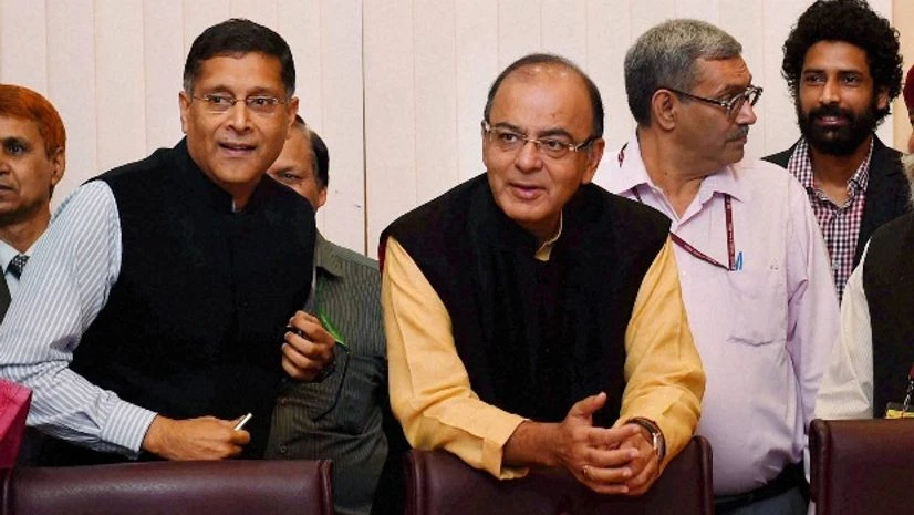 Union Minister for Finance, Corporate Affairs and Information & Broadcasting, Arun Jaitley pose with group photo with the members of the Economic Division who assisted in the preparation of Economic Survey, in New Delhi Union Minister for Finance, Corporate Affairs and Information & Broadcasting, Arun Jaitley pose with group photo with the members of the Economic Division who assisted in the preparation of Economic Survey, in New Delhi