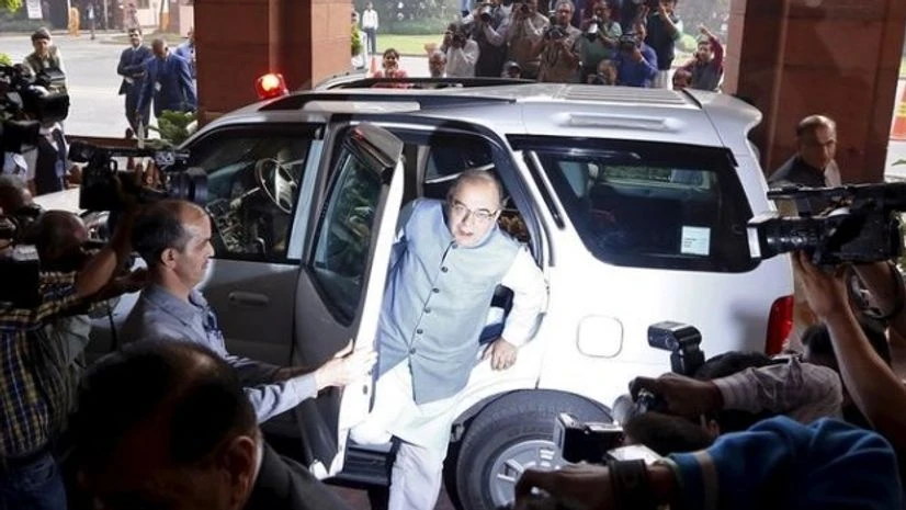 Finance Minister Arun Jaitley arrives at the parliament to present the federal budget for the 2016/17 fiscal year, in New Delhi (pic: Reuters) Finance Minister Arun Jaitley arrives at the parliament to present the federal budget for the 2016/17 fiscal year, in New Delhi (pic: Reuters)