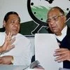 In this file photo, Former Lok Sabha Speaker P A Sangma with President of Nationalist Congress Party Sharad Pawar