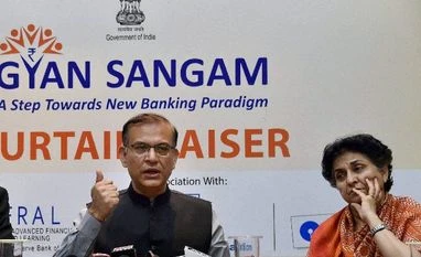 Govt, RBI working to resolve banks' bad loan problem: Sinha MoS for Finance Jayant Sinha and Anjuly Chib Duggal during a media interaction at Gyan Sangam-II seminar in Gurgaon