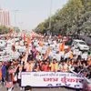 Students belonging to ABVP at a recent march from Ramlila Ground to Jantar Mantar over the JNU issue