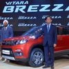(From left to right) C V Raman, Executive Director, Engineering, R S Kalsi, Executive Director, Sales and Marketing and Kenichi Ayukawa, MD &amp; CEO, Maruti Suzuki at the launch of Vitara Brezza in Mumbai