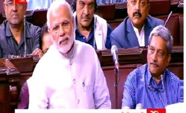Modi invokes Indira Gandhi again, takes dig at Congress Prime Minister Narendra Modi in Rajya Sabha (Photo: ANI)