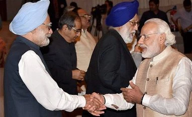 Like Kulbhushan Jadhav, Sarabjit could also have been saved, says sister Prime Minister Narendra Modi and former PM Manmohan Singh shake hands at a farewell function for the retired and retiring Members of Rajya Sabha (2016) at Parliament Library Building in New Delhi