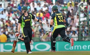 Australia knock Pakistan out of World T20 Australia's Shane Watson and Steve Smith during the ICC World T20 match against Pakistan at PCA Stadium in Mohali