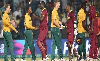 World T20: West Indies beat South Africa to enter semis West Indian players celebrate thier victroy during the match of the ICC T20 World cup match against South Africa in Nagpur