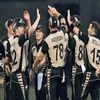 New Zealand cricketers celebrate their win over Bangladesh at ICC T20 Match at Eden Garden in Kolkata