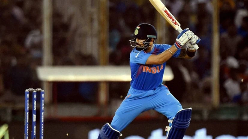 Virat Kohli plays a shot during the ICC World T20 match versus Australia at the PCA Stadium in Mohali. Photo: PTI Virat Kohli plays a shot during the ICC World T20 match versus Australia at the PCA Stadium in Mohali. Photo: PTI