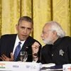 Prime Minister Narendra Modi in conversation with US President Barack Obama at the White House dinner for the Nuclear Security Summit. Photo: Ministry of External Affairs' Twitter handle