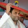 Congress vice president Rahul Gandhi being felicitated with a traditional Assamese japi (hat) by All Assam Youth Congress president    PTI