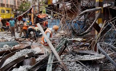 Kolkata flyover Work to clear debris going on at the site where an under-construction flyover collapsed on Vivekananda Road in Kolkata PTI