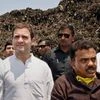 Congress Vice President Rahul Gandhi accompanied by local Congress leaders visits the dumping ground in Mumbai