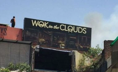 Minor fire in Delhi's Khan Market Photo: ANI Twitter Handle