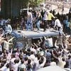 Members of Patidar community during the Jail Bharo Andolan to demand the release of Hardik Patel , convenor of Patidar Anamat Aandolan Samiti, in Surat on April 17