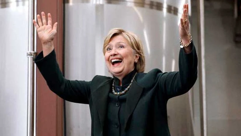 Democratic presidential candidate Hillary Clinton waves as she arrives at a campaign stop at Jackie O's Production Brewery and Tap Room in Athens, Ohio, Tuesday, May 3, 2016 AP/PTI Democratic presidential candidate Hillary Clinton waves as she arrives at a campaign stop at Jackie O's Production Brewery and Tap Room in Athens, Ohio, Tuesday, May 3, 2016 AP/PTI