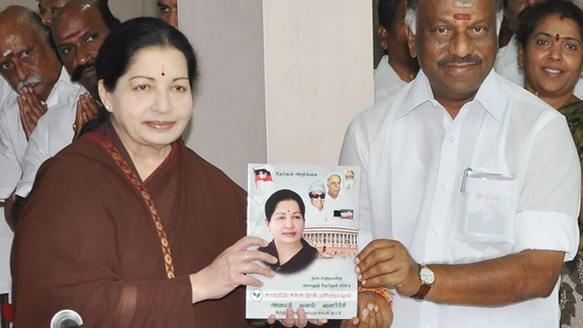 AIADMK leader O Panneerselvam with Tamil Nadu chief minister J Jayalalithaa. Photo: Wikipedia AIADMK leader O Panneerselvam with Tamil Nadu chief minister J Jayalalithaa. Photo: Wikipedia