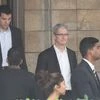 A photo of Tim Cook stepping out of the Taj Mahal hotel in Mumbai (pic: Suryakant Niwate)