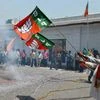 BJP workers celebrate party victory in Assam 2016 polls