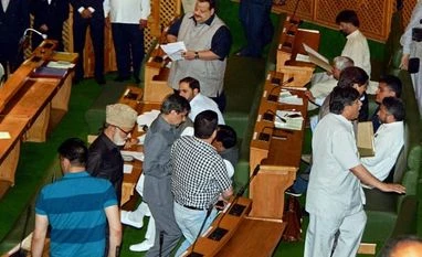 J-K Assembly: Abdul Rashid marshalled out, NC stages walkout National Conference, J&K Budget