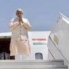 Prime Minister Narendra Modi on his arrival at Herat Airport in Afghanistan on Saturday. PTI Photo