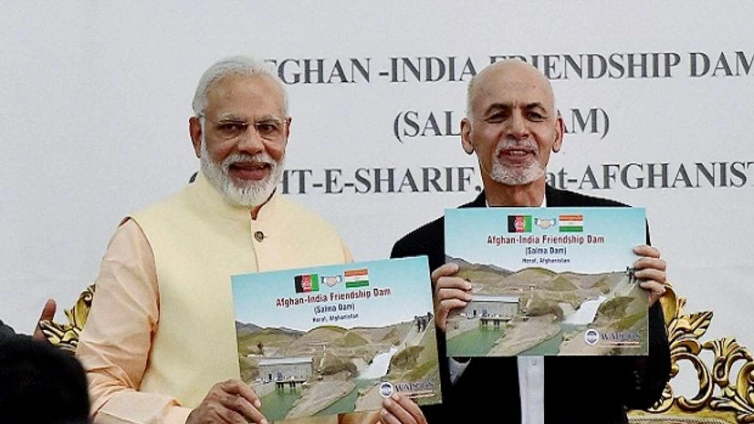 Prime Minister Narendra Modi with Afghan President Ashraf Ghani inaugurates Afghan-India Friendship Dam in Herat, Afghanistan. Photo: PTI Prime Minister Narendra Modi with Afghan President Ashraf Ghani inaugurates Afghan-India Friendship Dam in Herat, Afghanistan. Photo: PTI
