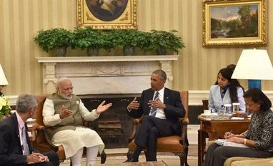 India may not be inducted in nuclear group in June meet: Report Prime Minister Narendra Modi in talks with US President Barack Obama in Oval Office, at White House, in Washington DC on Tuesday. Photo: PTI