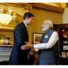 Prime Minister Narendra Modi (R) meets with U.S. House Speaker Paul Ryan (R-WI), before addressing a joint meeting of Congress in the House Chamber in Capitol Hill, Washington