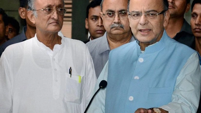 Union Finance Minister Arun Jaitley briefing the media with West Bengal Finance Minister Amit Mitra, during inauguration of GSTN meeting with all states Finance Ministers of India, in Kolkata Union Finance Minister Arun Jaitley briefing the media with West Bengal Finance Minister Amit Mitra, during inauguration of GSTN meeting with all states Finance Ministers of India, in Kolkata