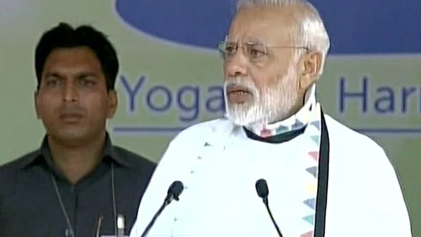 PM Narendra Modi at a Yoga camp in Chandigarh. Photo: ANI PM Narendra Modi at a Yoga camp in Chandigarh. Photo: ANI