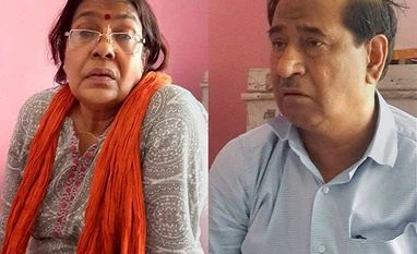 Sundar Pichai's Quora account hacked Bihar topper scam mastermind Lalkeshwar Singh and his wife Usha after they were arrested in a joint operation of Bihar and local police in Varanasi. Photo: PTI