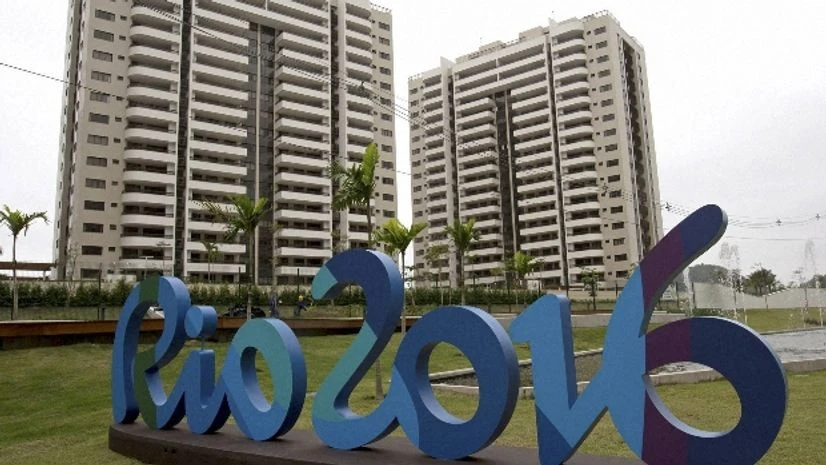 The Rio 2016 sign stands in front of the Olympic Village in Rio de Janeiro The Rio 2016 sign stands in front of the Olympic Village in Rio de Janeiro