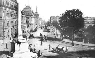 Studio stories An old photograph of the Holwell Monument and Writers' Building taken by Bourne & Shepherd