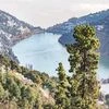 An aerial view of the Naini lake