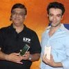 Sunil Dutt, President, Device, Reliance Retail and Punit Malhotra, Film Director at the Reliance Retail showcases earth 2, the latest LYF Smartphone  and unveils the new TVC of the feature packed Smartphone   Kamlesh Pednekar