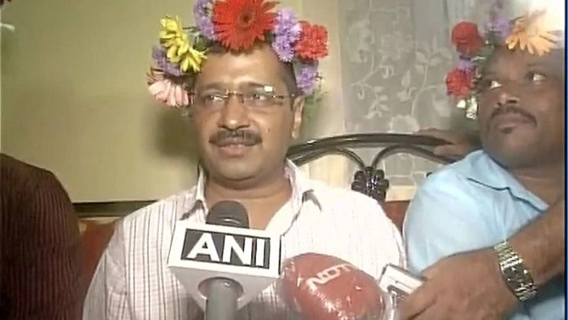Arvind Kejriwal in Goa. Photo credit: ANI Twitter handle Arvind Kejriwal in Goa. Photo credit: ANI Twitter handle