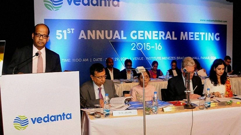 Navin Agarwal, chairman, Vedanta Limited addresses the 51st annual general meeting of the company in Panaji. Navin Agarwal, chairman, Vedanta Limited addresses the 51st annual general meeting of the company in Panaji.