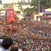 People in large numbers participate at Rath Yatra in Puri (pic: ANI)