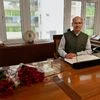 New environment minister Anil Madhav Dave takes charge at Paryavaran Bhawan in New Delhi