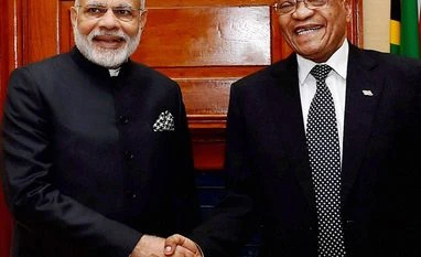 SA President Jacob Zuma arrives in Goa for BRICS Summit Narendra Modi, Jacob Zuma