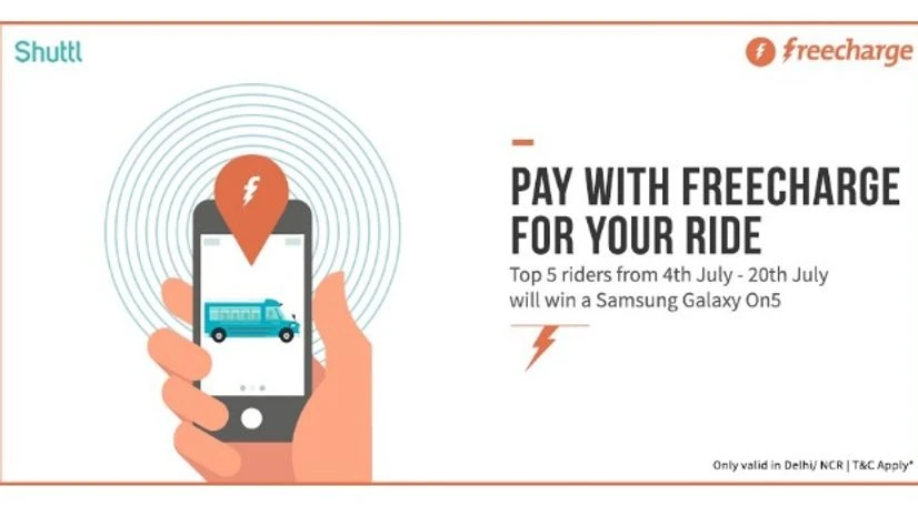 Freecharge partners with Shuttl for cashless commute Freecharge partners with Shuttl for cashless commute