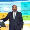 N Chandrasekharan, CEO &amp; MD, TCS at the press conference to announce the company's first quarter results in Mumbai (Pic: Kamlesh Pednekar)